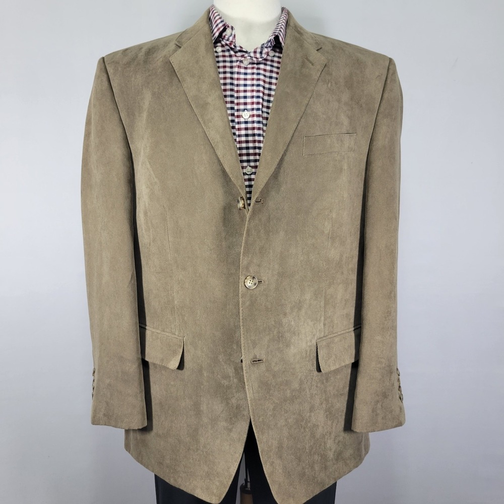 Murano Men's Sport Coat Blazer Two Button Polyester Corduroy Brown Size XL